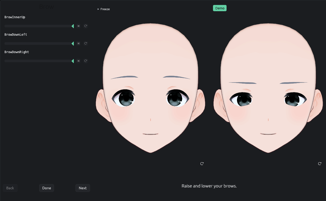 Face Tracking Calibration wizard